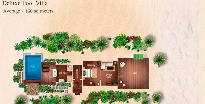 Grundriss, Deluxe Pool Villa, Kurumba Maldives