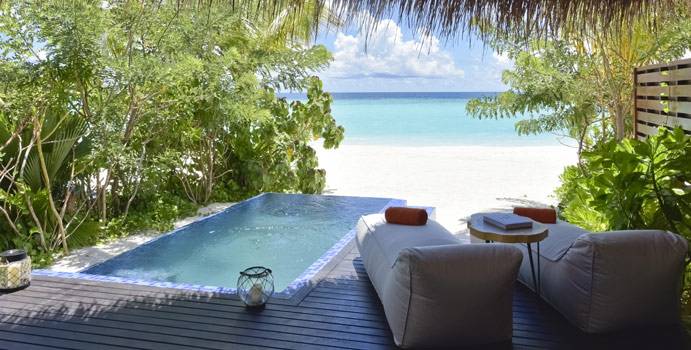 Pool Meerblick, Beach Pool Villa, Grand Park Kodhipparu