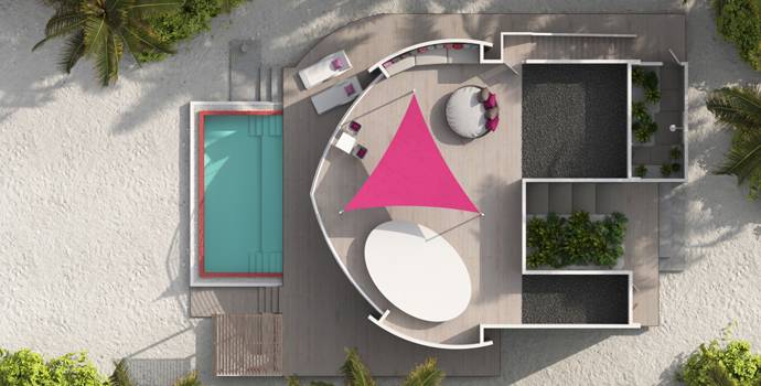 Floorplan, Beach Villa mit Pool, Jumeirah Maldives