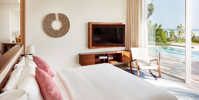 Schlafzimmer, Beach Villa mit Pool, Jumeirah Maldives