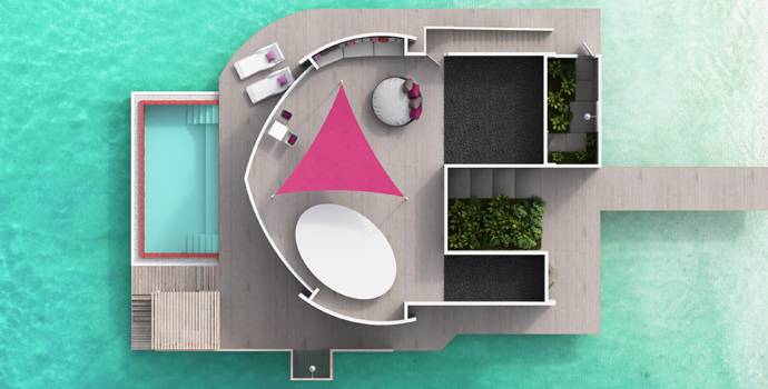 Floorplan, Water Villa mit Pool, Jumeirah Maldives