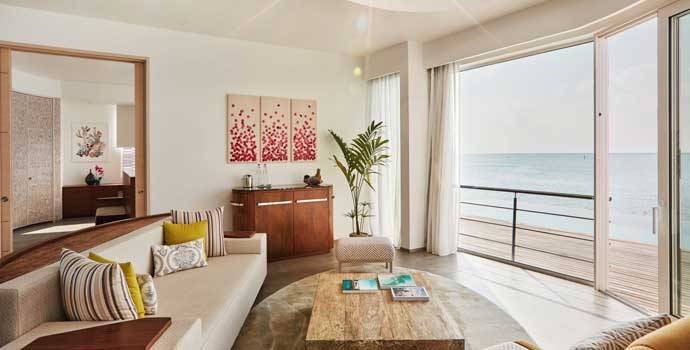 Wohnzimmer, Water Villa mit Pool, Jumeirah Maldives