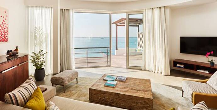 Wohnzimmer, Water Villa mit Pool, Jumeirah Maldives