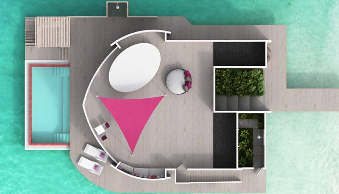 Floorplan, Prestige Water Villa mit Pool, Jumeirah Maldives