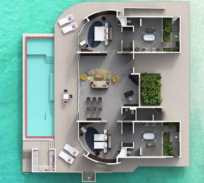 Floorplan, Over Water Residences, Jumeirah Maldives