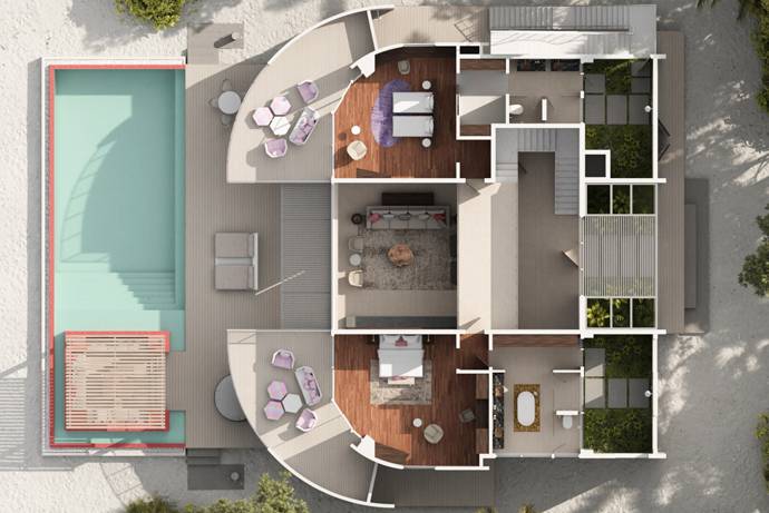 Floorplan, Three Bedroom Beach Retreat, Jumeirah Maldives