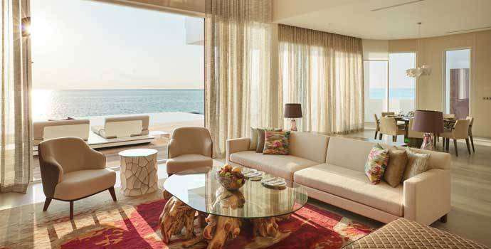 Wohnbereich, Three Bedroom Over Water Retreat, Jumeirah Maldives