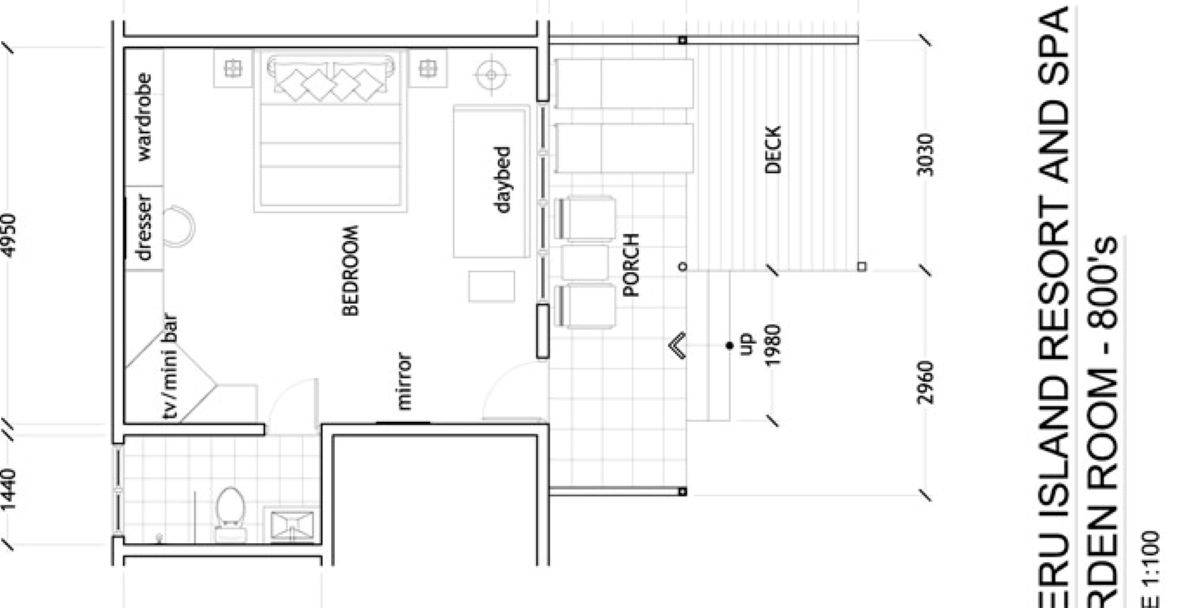 Meeru Island Resort, Malediven, Garden Rooms, Grundriss