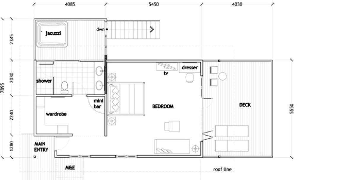 Meeru Island Resort, Malediven, Water Front Villas, Grundriss