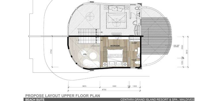 Grundriss 1. Stock, Beach Suite, Centara Grand Island Resort & Spa