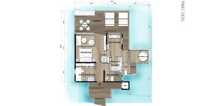 Grundriss, Deluxe Family Water Villa, Centara Grand Island Resort & Spa