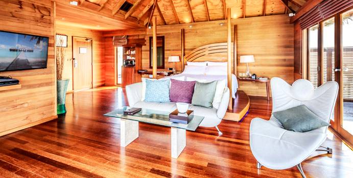 Inneneinrichtung, Superior Water Villa, Conrad Maldives Rangali Island