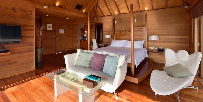 Inneneinrichtung, Deluxe Water Villa, Conrad Maldives Rangali Island