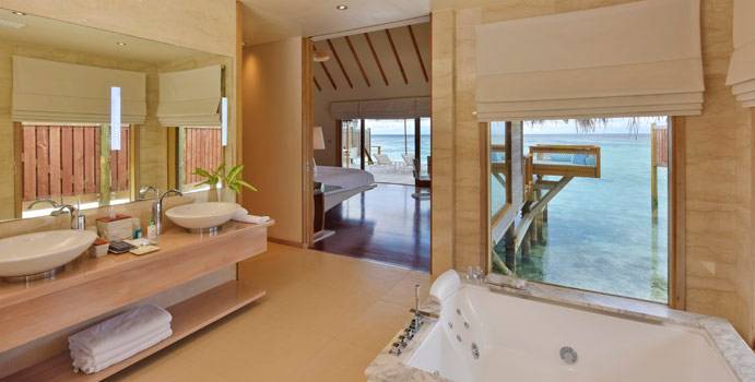Ausblick Bad, Premier Water Villa, Conrad Maldives Rangali Island