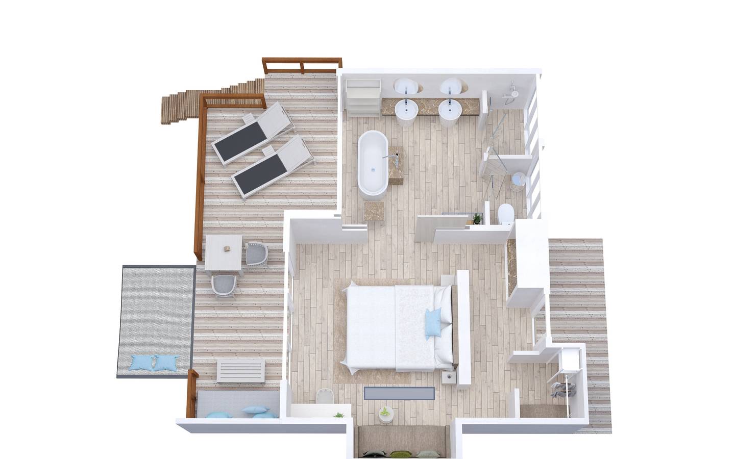 Lux* South Ari Atoll, Water Villa, Grundriss