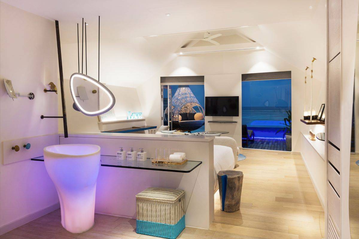 Lux* South Ari Atoll, Romantic Pool Water Villa, Badezimmer