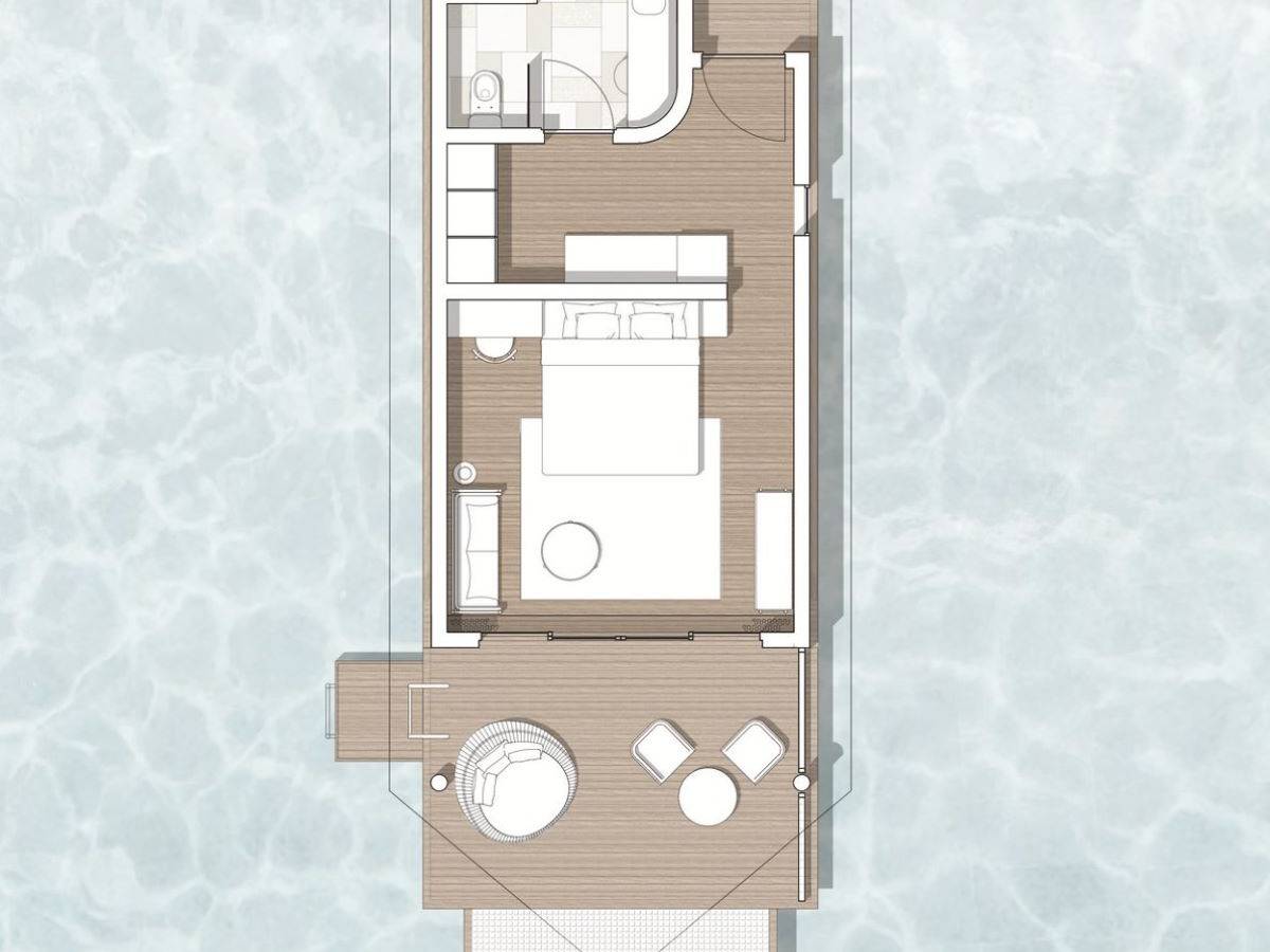 Raaya by Atmosphere, Malediven, Water Villa, Grundriss