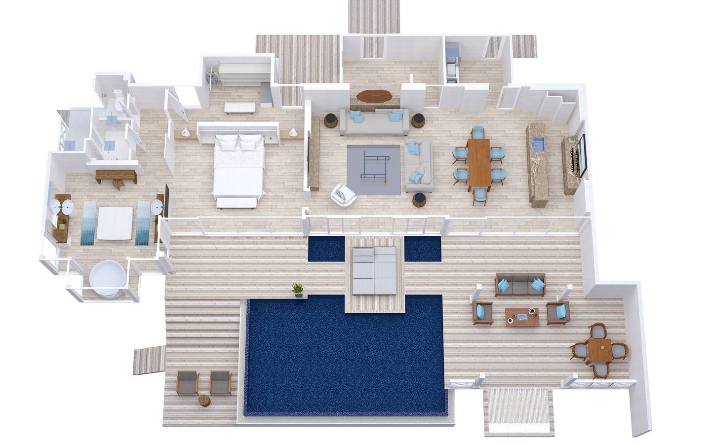 Lux* South Ari Atoll, Lux* Villa, Grundriss