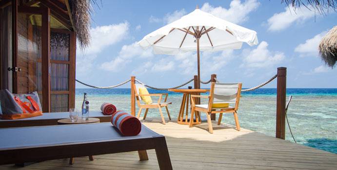 Terrasse, Water Villa, Mirihi Island Resort