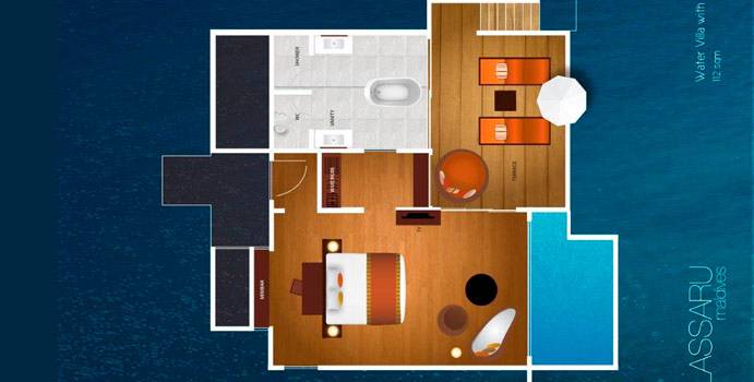 Grundriss, Water Villa with Pool, Velassaru Maldives