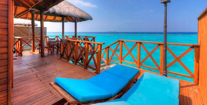 Terrasse, Water Villa, Fihalhohi Island Resort