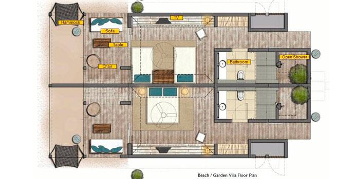 Grundriss, Garden Villa, Holiday Inn Resort Kandooma