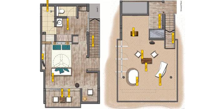 Grundriss, Beach House, Holiday Inn Resort Kandooma