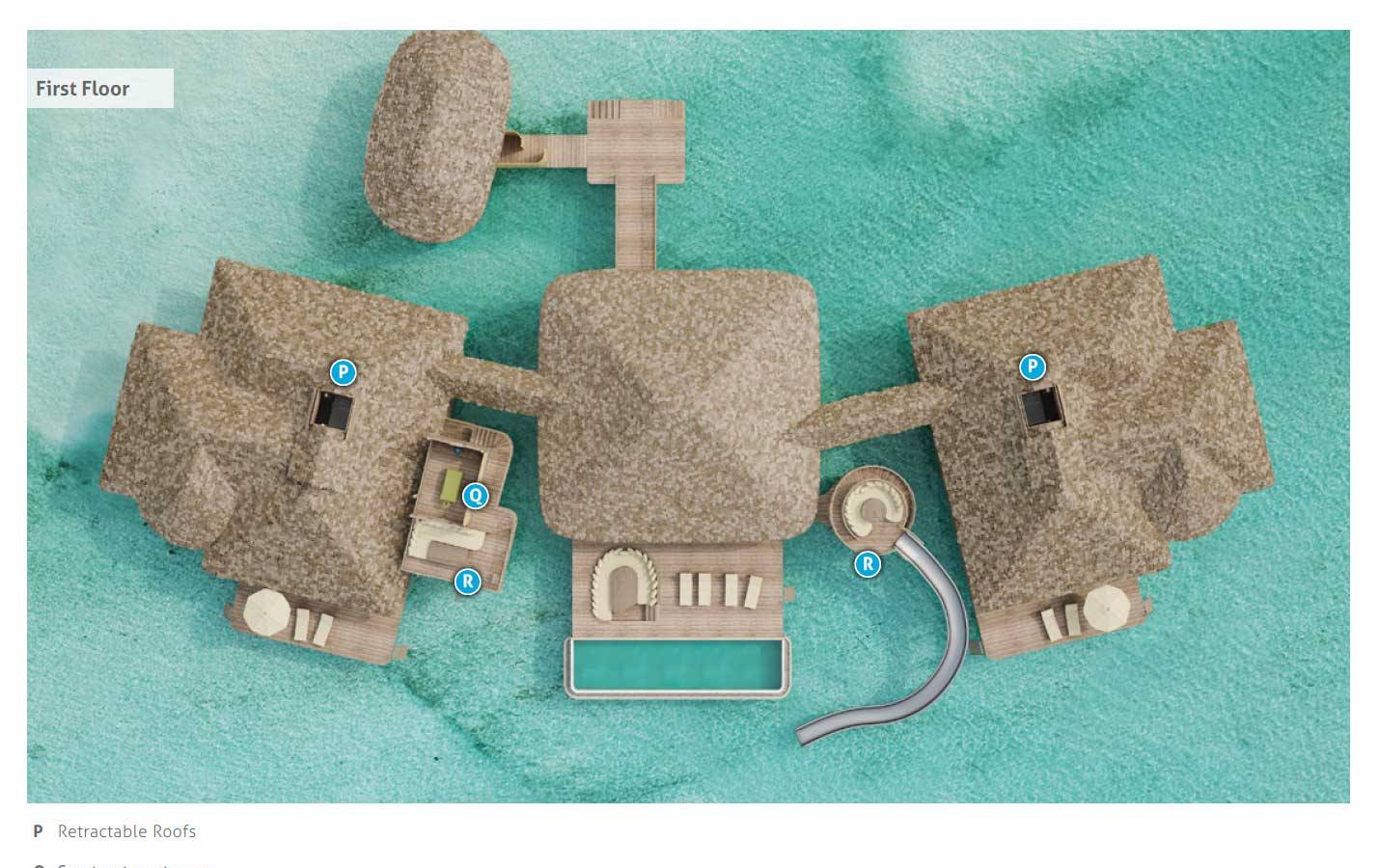 Grundriss, Crusoe Villa, Soneva Secret