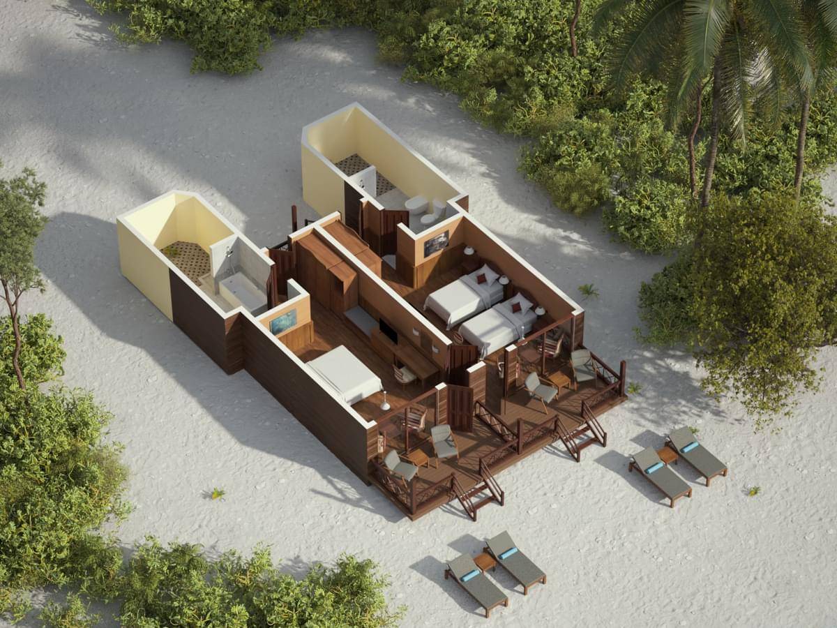 Grundriss, Two-bedroom, Family Beach Villa, Royal Island