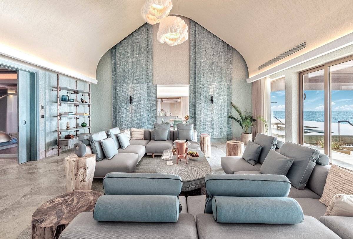 JOALI BEING | Four Bedroom Wellbeing Private Ocean Residence | Wohnzimmer