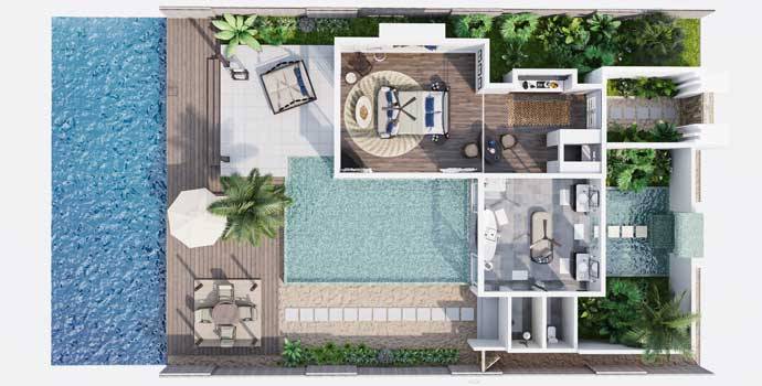 Grundriss, Ocean House with Pool, Naladhu Private Island Maldives