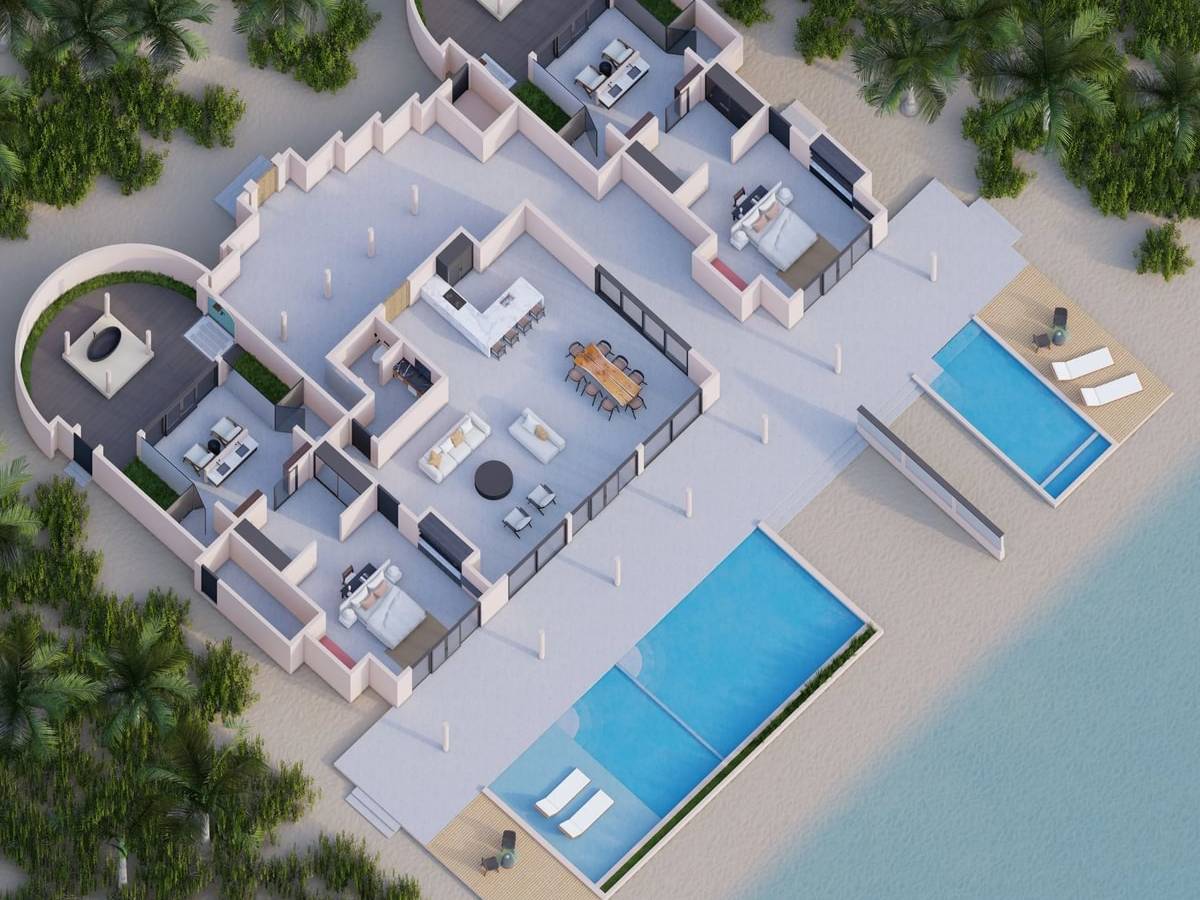 Villa_Haven_Two_Bedroom_Residence_with_Two_Beach_Pools_Floor Plan 2