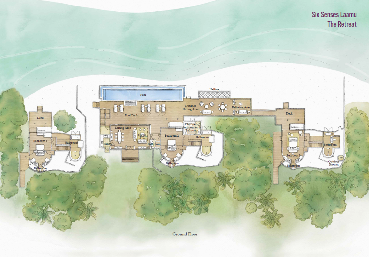 Six Senses Laamu, The Retreat, Grundriss EG 2