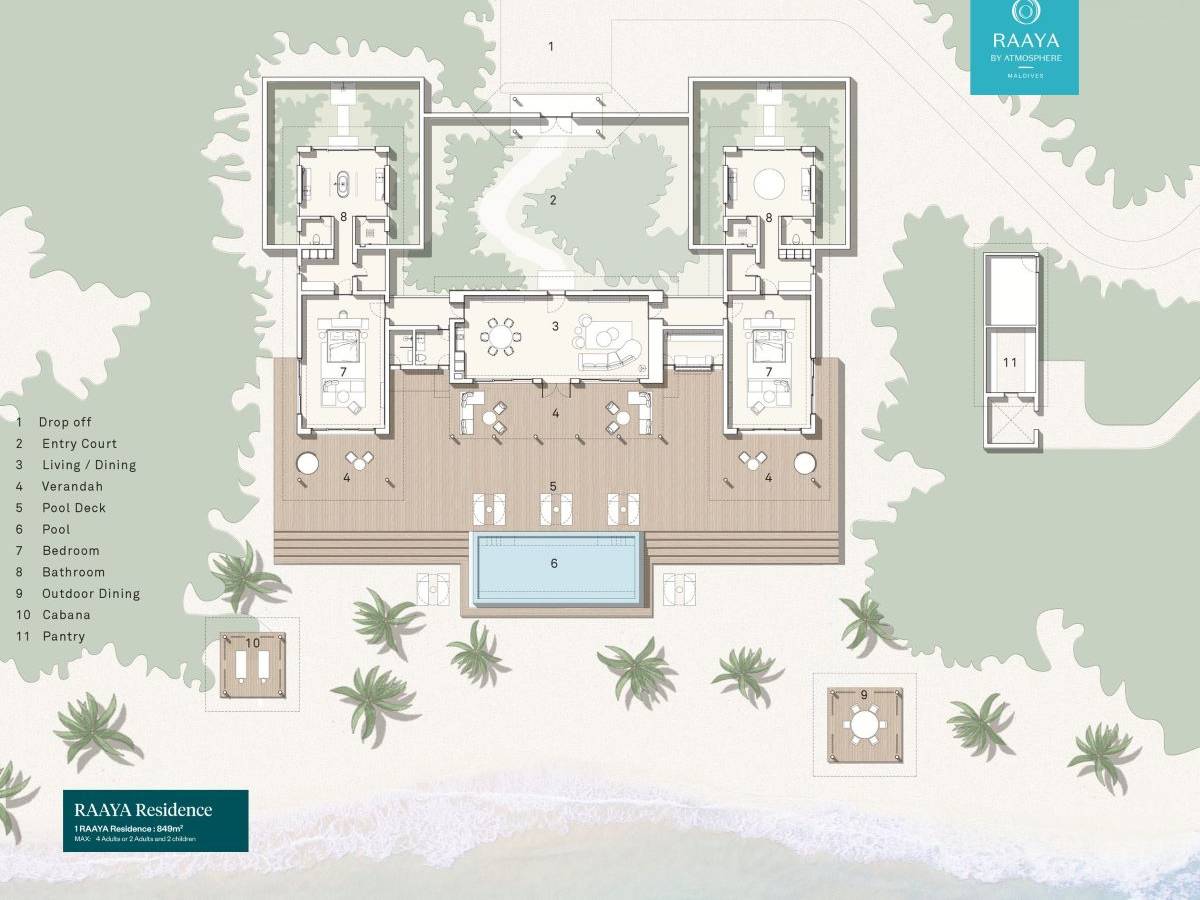 Raaya by Atmosphere, Malediven, Raaya Residence, Grundriss