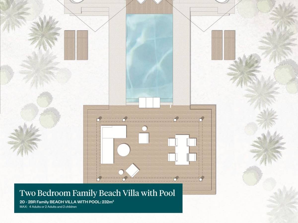 Raaya by Atmosphere, Malediven, Two Bedroom Family Beach Villa with Pool, Grundriss