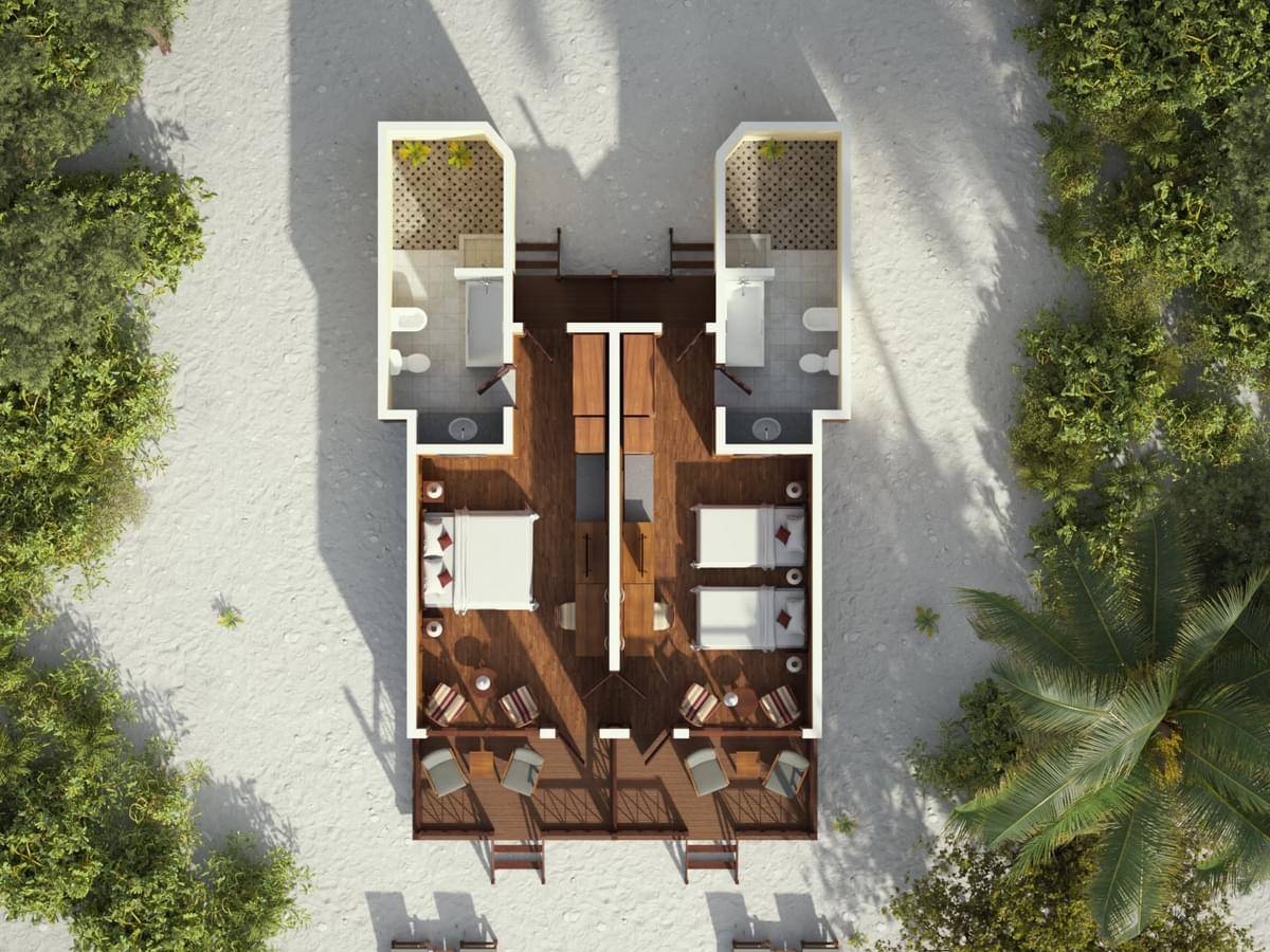 Grundriss, Two-bedroom, Family Beach Villa, Royal Island