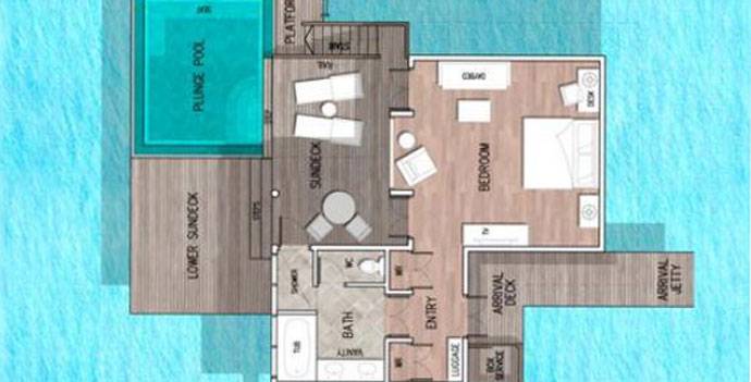 Grundriss, Deluxe Lagoon Villa with Pool, Taj Exotica Maldives Resort & SPA