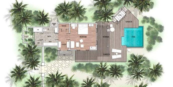 Grundriss, Deluxe Beach Villa with Pool, Taj Exotica Maldives Resort & SPA