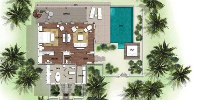 Grundriss, One Bedroom Beach Villa Suite with Pool, Taj Exotica Maldives Resort & SPA