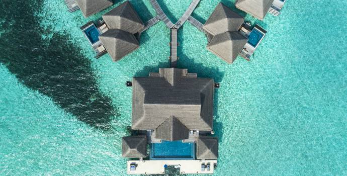 Aerial, The Rehendi Presidential Overwater Suite with Pool, Taj Exotica Maldives Resort & SPA