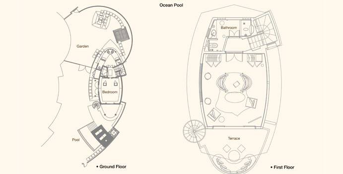 Grundriss, Double Storey Beach Villa, Constance Halaveli Resort