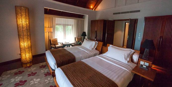 Schlafzimmer im ersten Stock, Double Storey Beach Villa, Constance Halaveli Resort