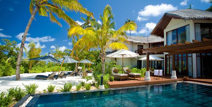 Terrasse und Pool, Presidential Suite, Constance Halaveli Resort