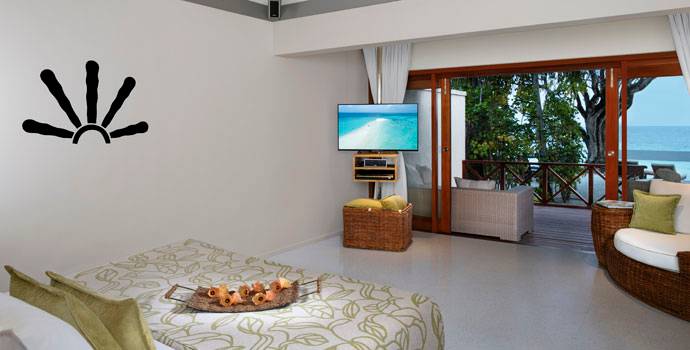 Wohnen, Deluxe Beach Villa, Taj Coral Reef Resort & Spa