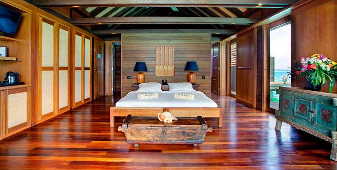 Schlafen, Overwater Deluxe Villa, Gangehi Island Resort