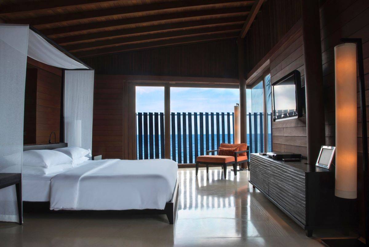 Park Hyatt Maldives Hadahaa, Overwater Villa, Schlafzimmer