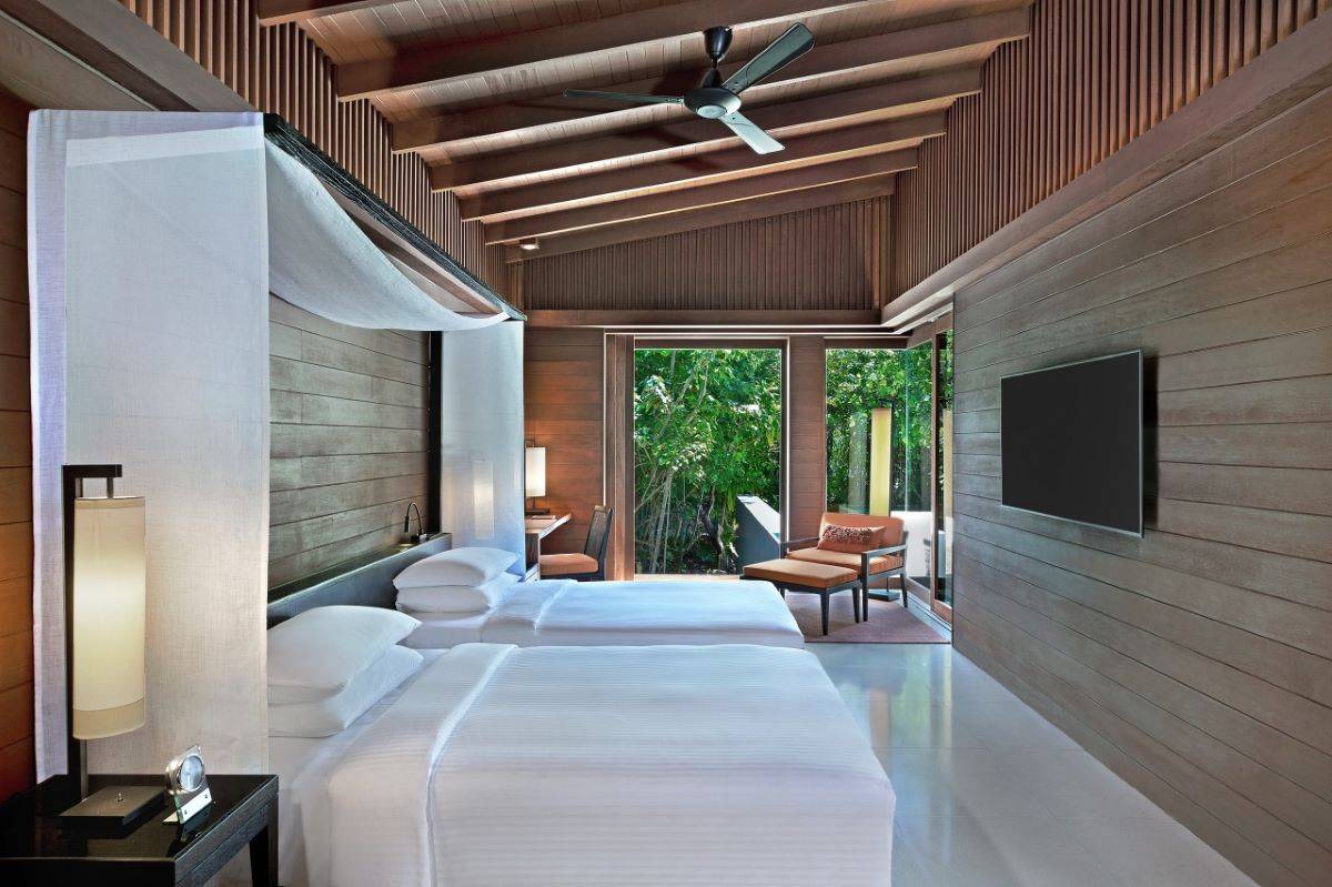 Park Hyatt Maldives Hadahaa, Two Bedroom Beach Villa, Schlafzimmer mit Twin Betten