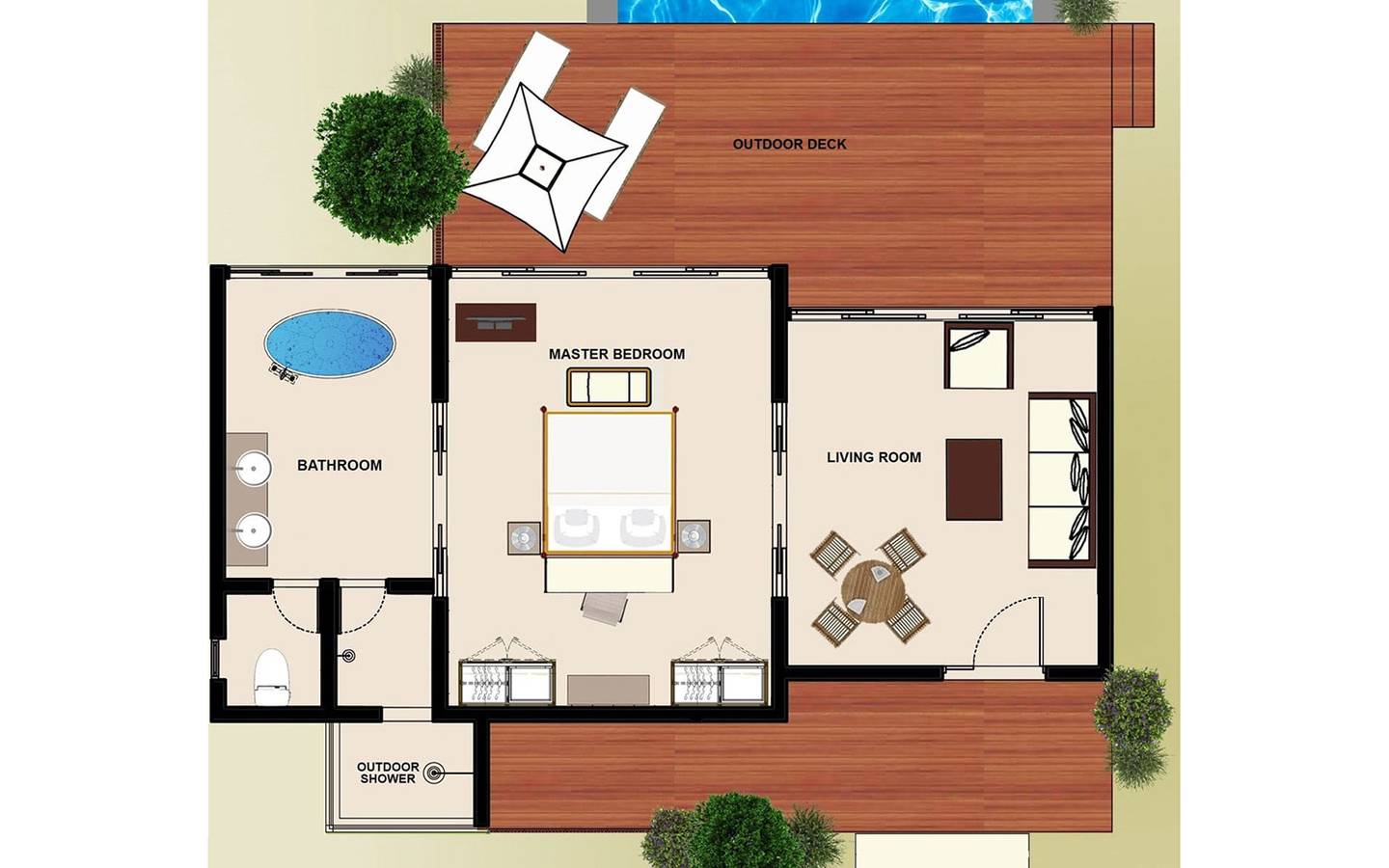 Grundriss, Beach Pool Villa, The Residence Maldives at Falhumaafushi