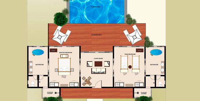 Grundriss, Two Bedroom Beach Pool Villa, The Residence Maldives at Falhumaafushi