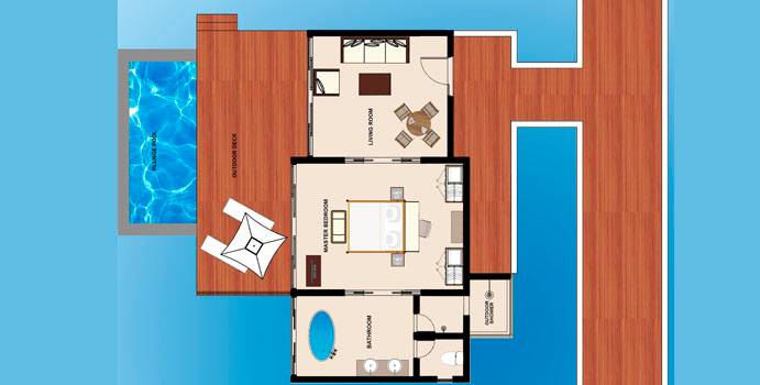 Grundriss, Water Pool Villa, The Residence Maldives at Falhumaafushi